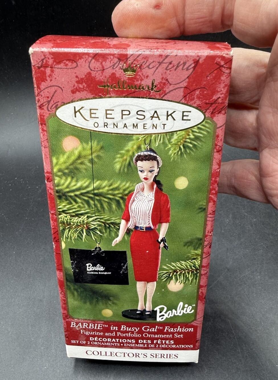 2001 Barbie in Busy Gal Fashion Hallmark Ornament #8 Collector's Series -31D